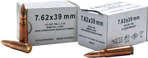 BARNAUL 7.62X39 123GR BIMETAL CASE & BULLET 500