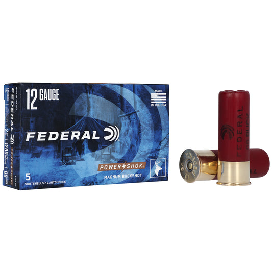 FEDERAL POWERSHOK 12Ga 2.75 00 BUCK 12 PELLET 5/250