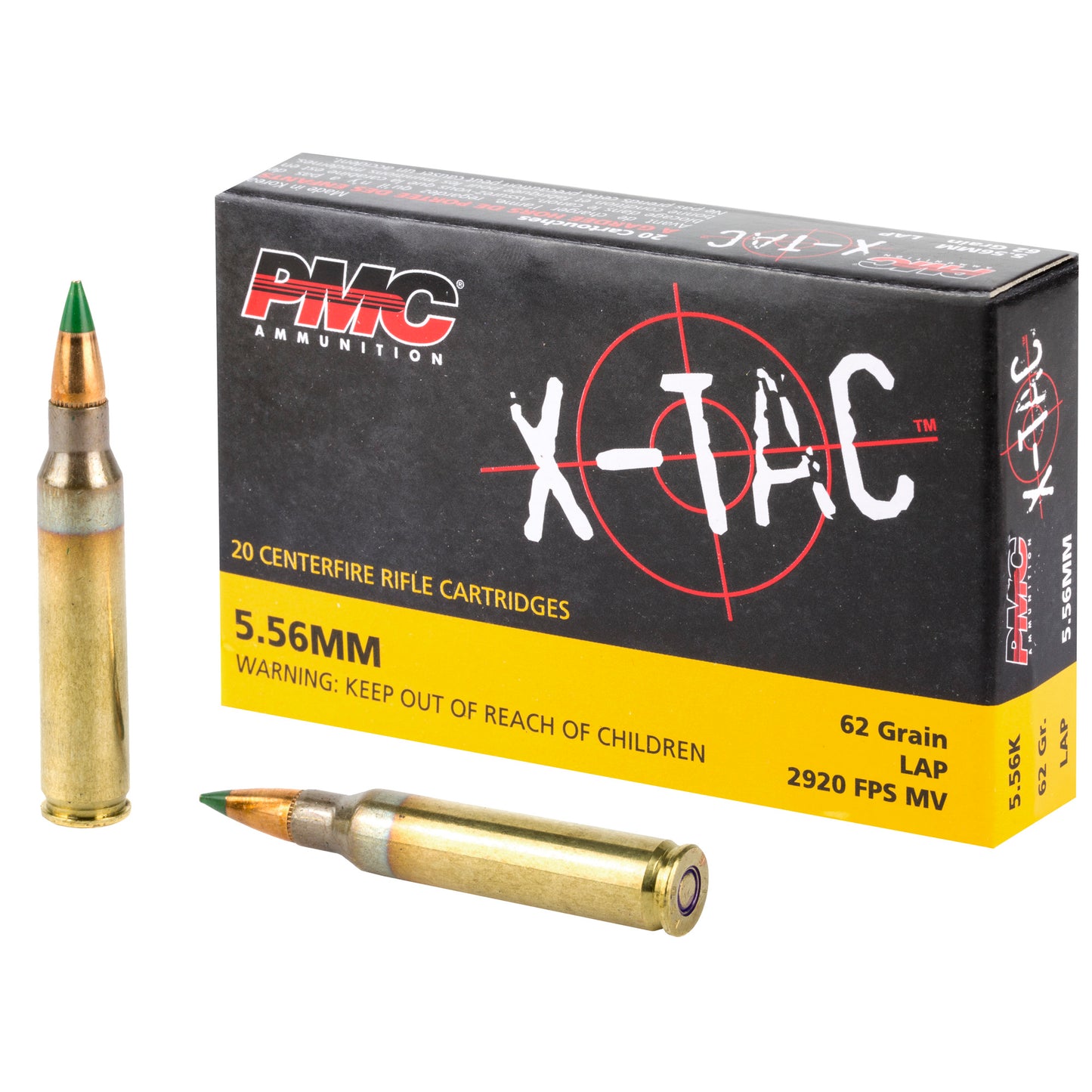 PMC XTAC LAP 556 62GR GREEN TIP 20/1000