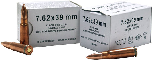 BARNAUL 7.62X39 123GR BIMETAL CASE & BULLET 500