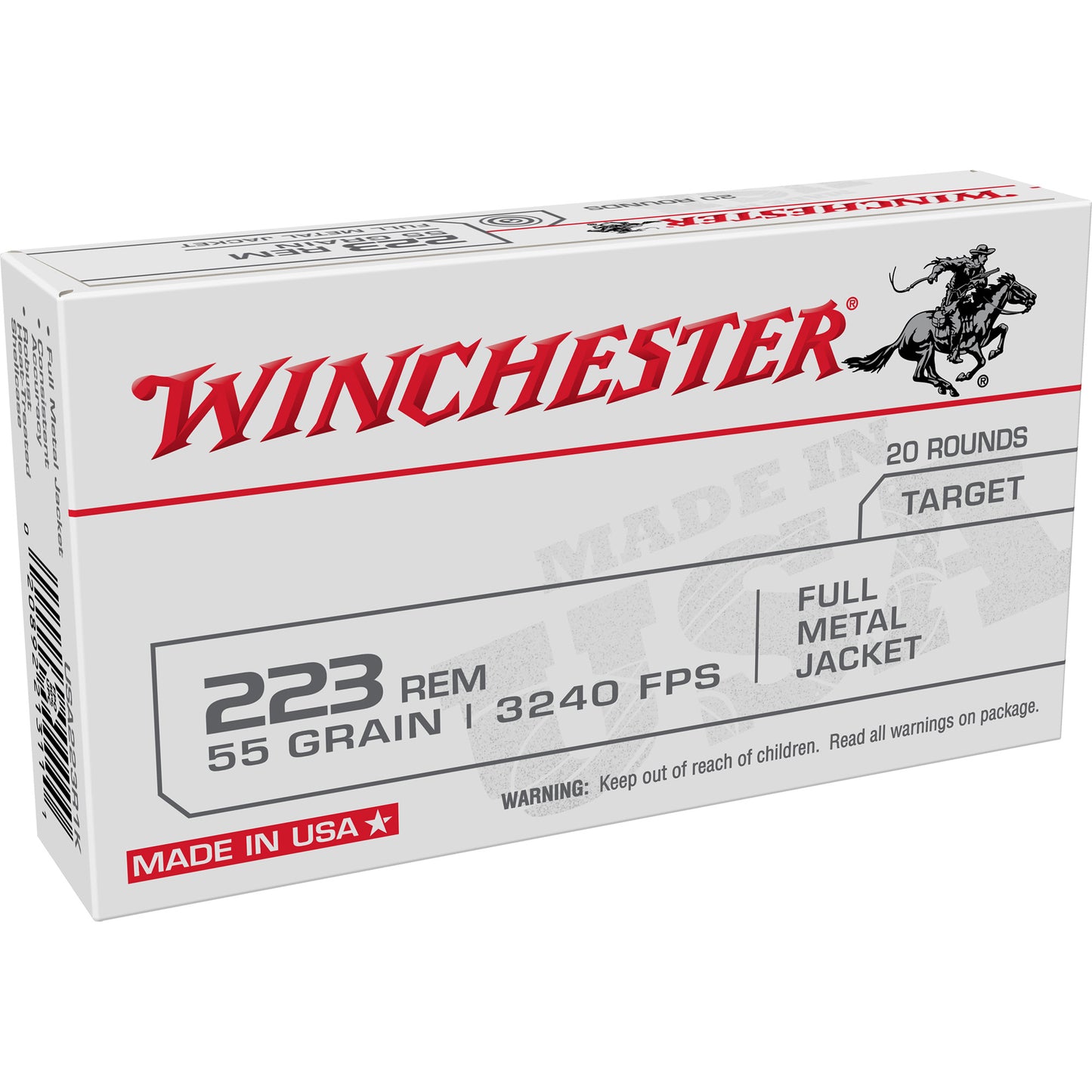 WINCHESTER USA TARGET 223REM 55Gr FMJ 20/1000