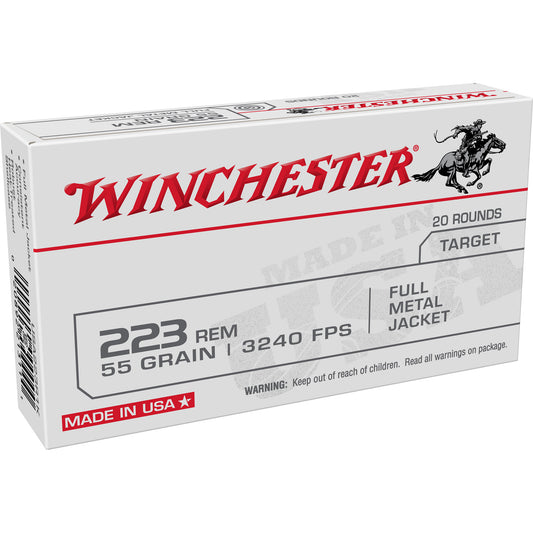 WINCHESTER USA TARGET 223REM 55Gr FMJ 20/1000