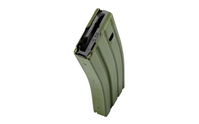 Duramag AR-15 .223/5.56 OD Green Aluminum 10/30 Magazine w/ Black Follower (Blocked)
